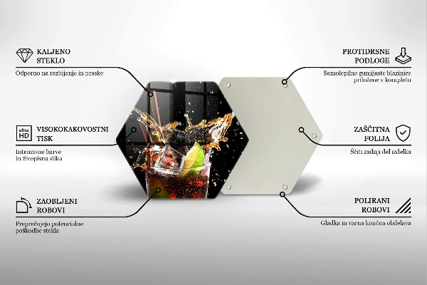 Üveg vágódeszka Igyál jéggel