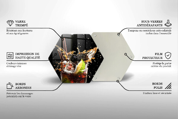 Üveg vágódeszka Igyál jéggel