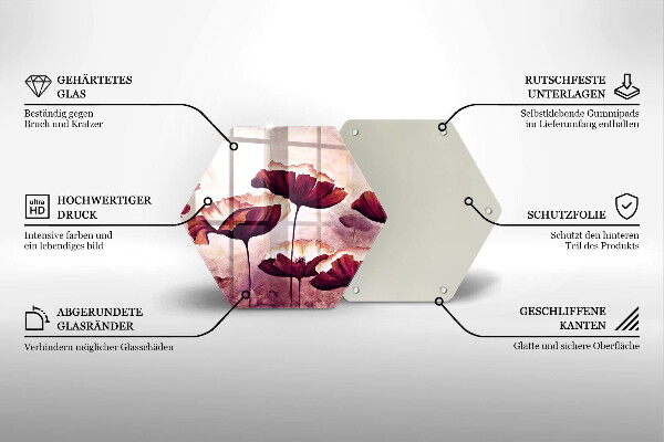 Üveg vágódeszka Virágfestés