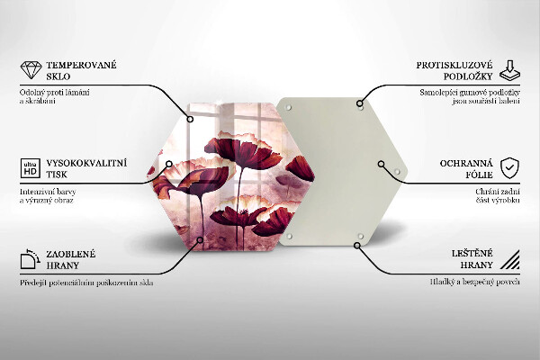 Üveg vágódeszka Virágfestés