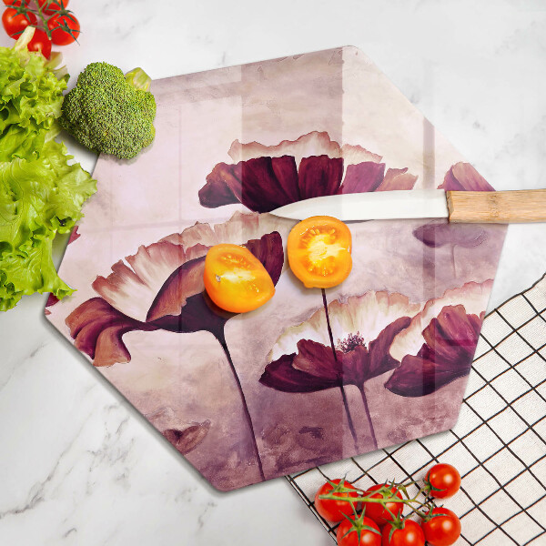 Üveg vágódeszka Virágfestés