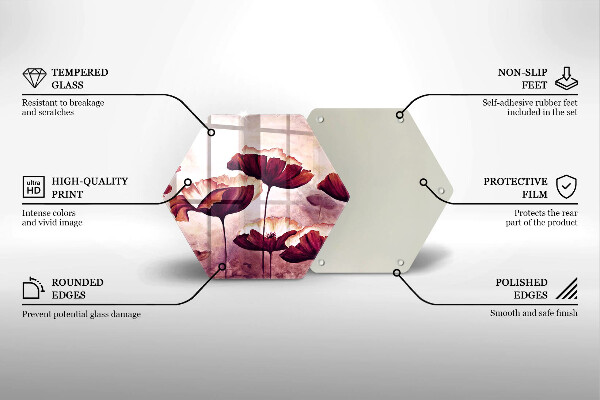 Üveg vágódeszka Virágfestés