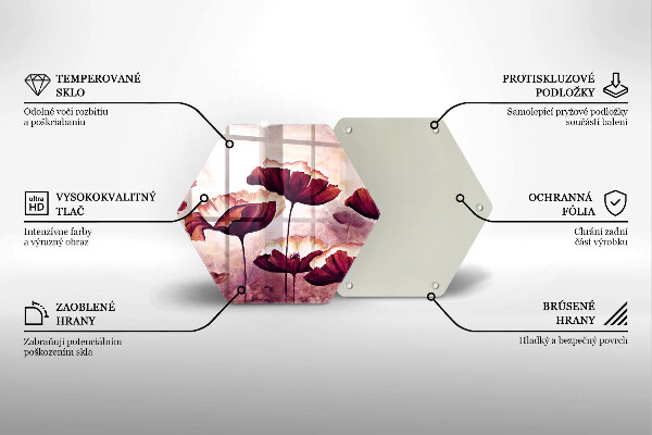 Üveg vágódeszka Virágfestés