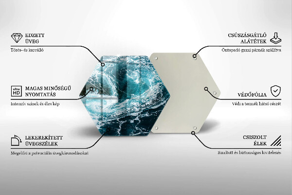 Üveg vágódeszka Habzó vízhullámok