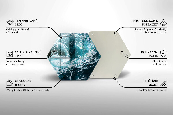 Üveg vágódeszka Habzó vízhullámok