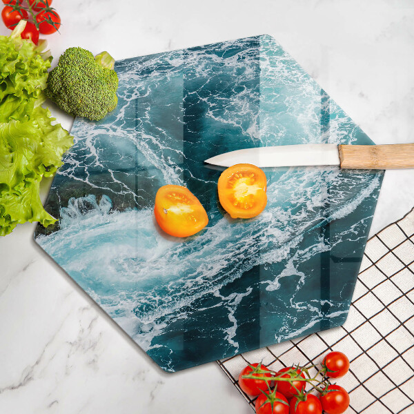 Üveg vágódeszka Habzó vízhullámok