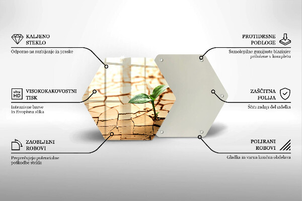 Üveg vágódeszka Magányos növény