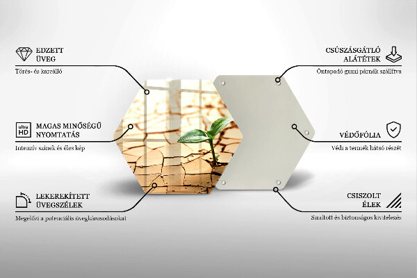 Üveg vágódeszka Magányos növény