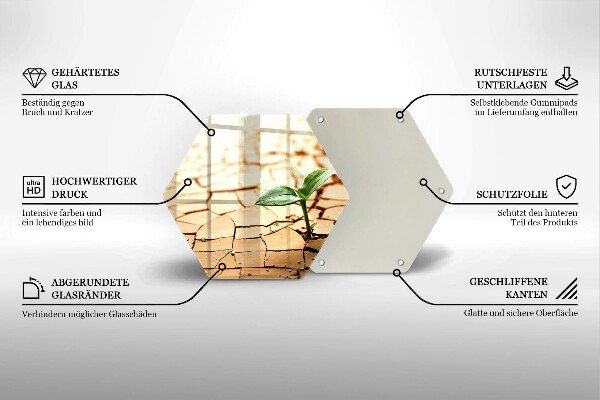 Üveg vágódeszka Magányos növény