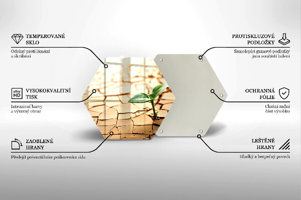 Üveg vágódeszka Magányos növény