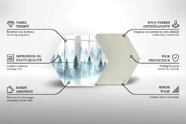 Üveg vágódeszka Festett téli erdő