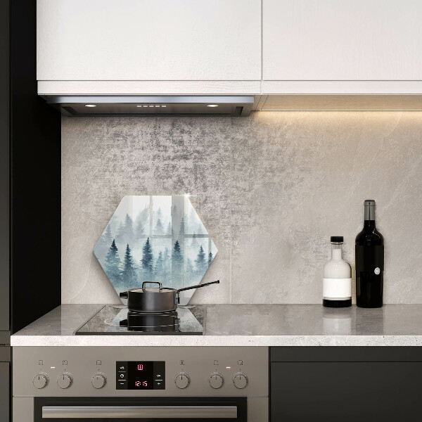 Üveg vágódeszka Festett téli erdő