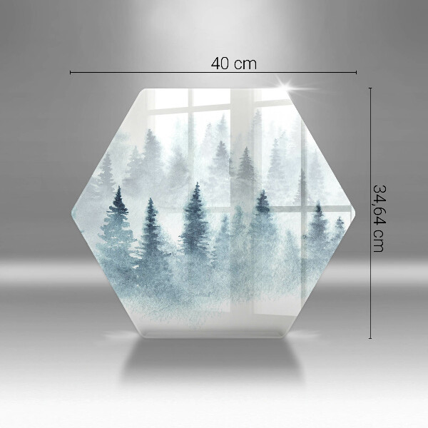 Üveg vágódeszka Festett téli erdő