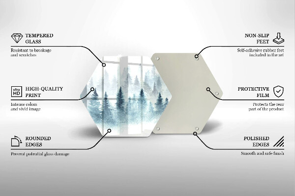 Üveg vágódeszka Festett téli erdő