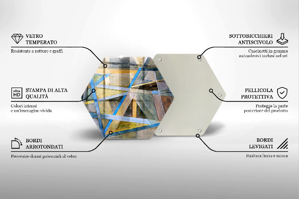 Üveg vágódeszka Festett vonalak absztrakció