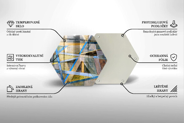 Üveg vágódeszka Festett vonalak absztrakció