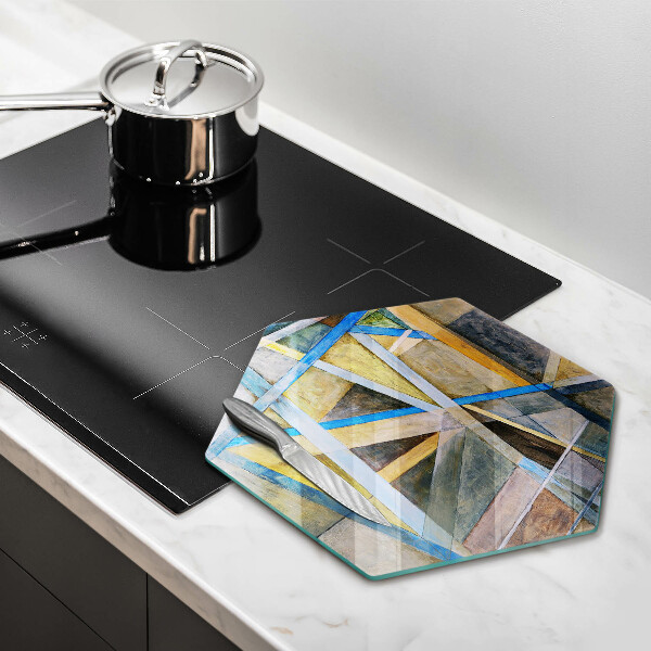 Üveg vágódeszka Festett vonalak absztrakció