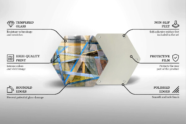 Üveg vágódeszka Festett vonalak absztrakció