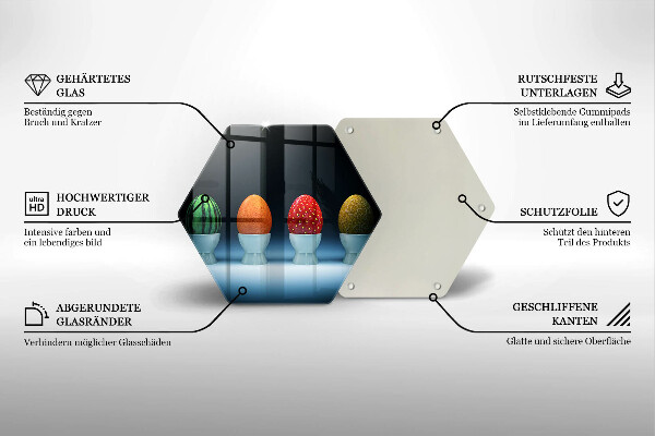 Üveg vágódeszka Absztrakt gyümölcs tojás