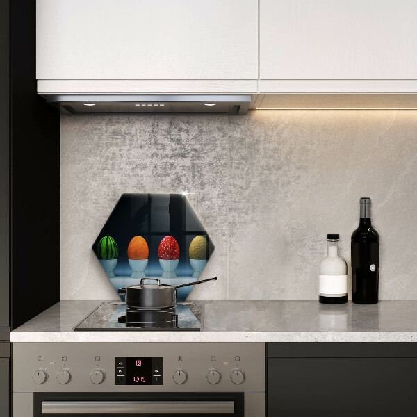 Üveg vágódeszka Absztrakt gyümölcs tojás