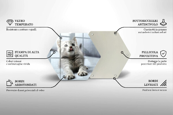 Üveg vágódeszka Aranyos kis cica