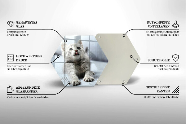 Üveg vágódeszka Aranyos kis cica