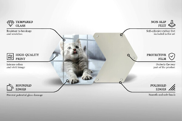 Üveg vágódeszka Aranyos kis cica