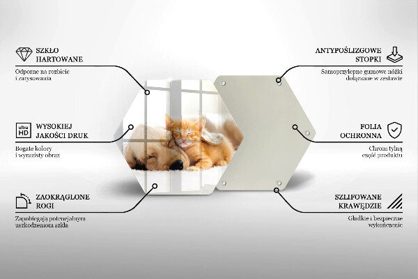 Üveg vágódeszka Állatok kutya és macska