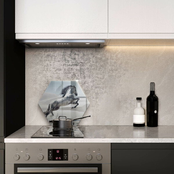 Üveg vágódeszka Fehér lólovas