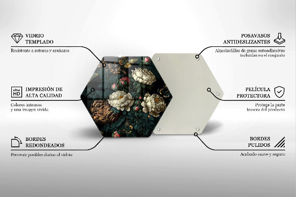 Üveg vágódeszka Vintage bazsarózsa virágok