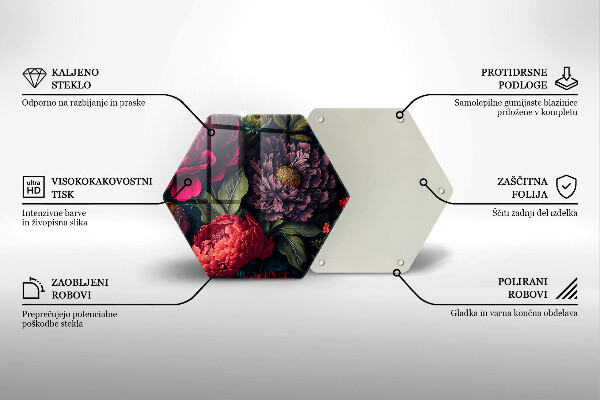 Üveg vágódeszka Gyönyörű virágok