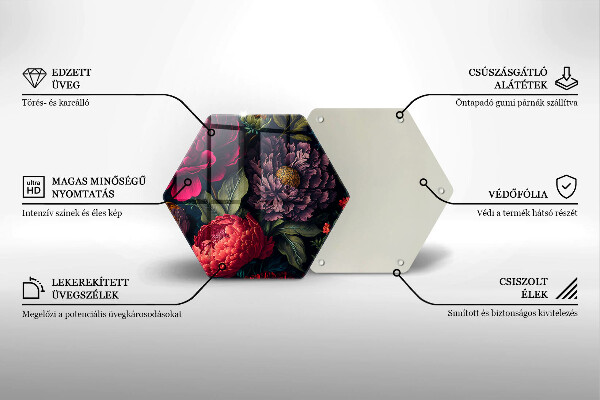 Üveg vágódeszka Gyönyörű virágok