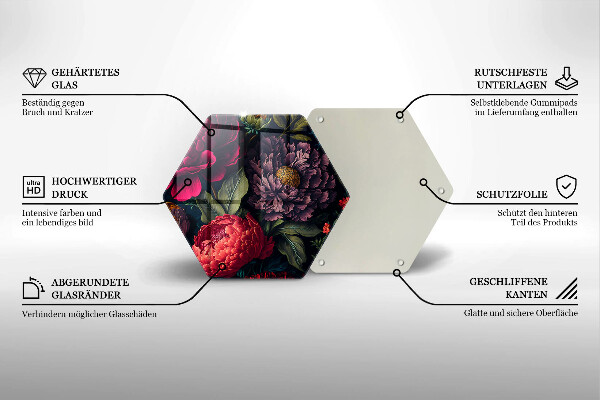 Üveg vágódeszka Gyönyörű virágok