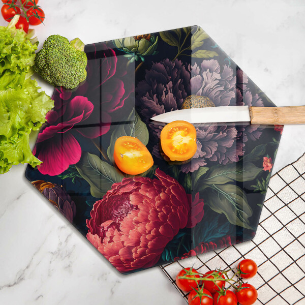 Üveg vágódeszka Gyönyörű virágok