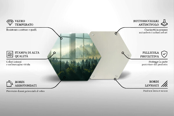 Üveg vágódeszka Tájkép az erdőre