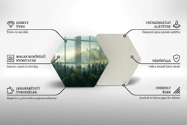 Üveg vágódeszka Tájkép az erdőre