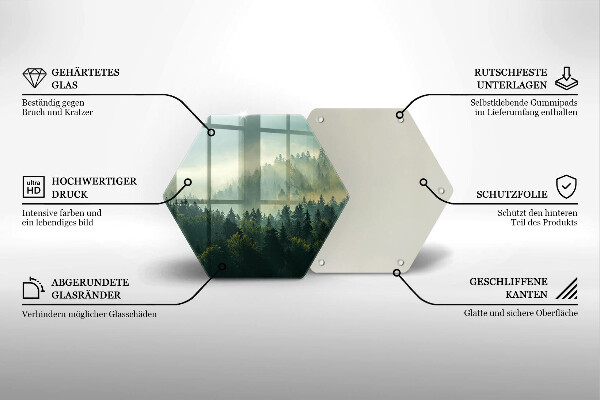 Üveg vágódeszka Tájkép az erdőre