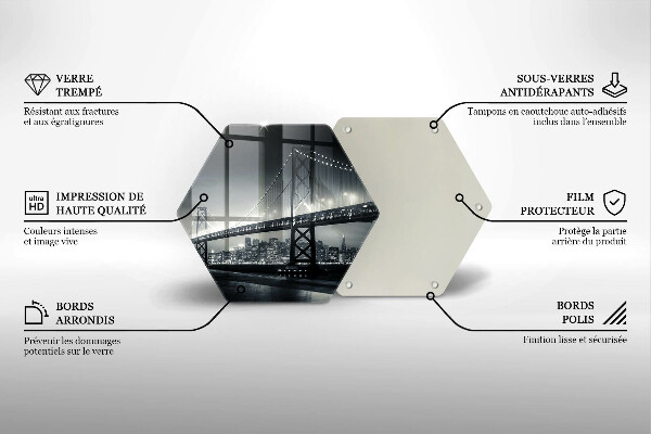 Üveg vágódeszka Benjamin Franklin híd