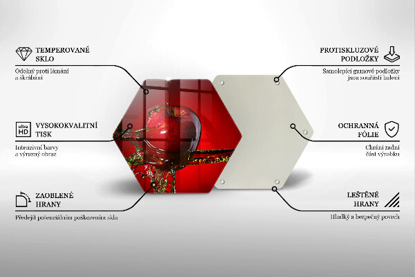 Üveg vágódeszka Alma gyümölcs vízben