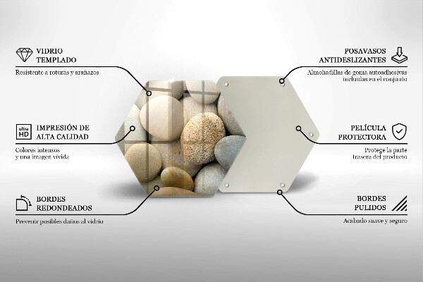 Üveg vágódeszka Ovális kövek mintája