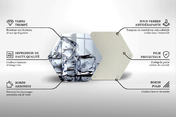 Üveg vágódeszka Jégkockák