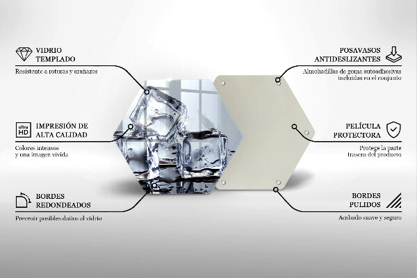 Üveg vágódeszka Jégkockák