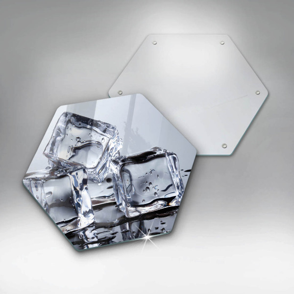 Üveg vágódeszka Jégkockák