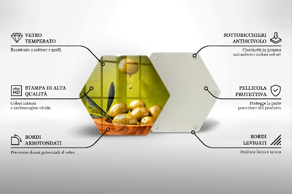 Üveg vágódeszka Ízletes olajbogyó