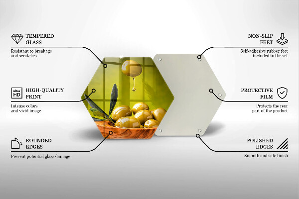 Üveg vágódeszka Ízletes olajbogyó