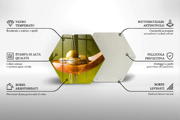 Üveg vágódeszka Olívaolaj és olívabogyó