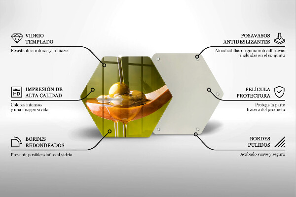 Üveg vágódeszka Olívaolaj és olívabogyó