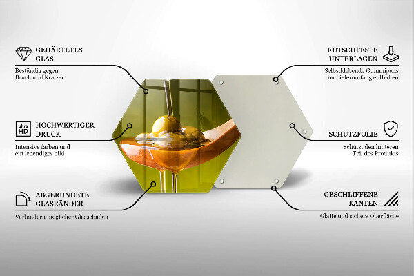 Üveg vágódeszka Olívaolaj és olívabogyó