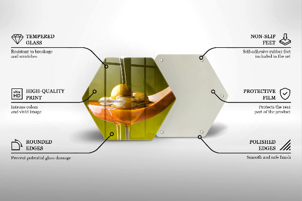 Üveg vágódeszka Olívaolaj és olívabogyó