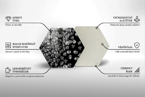 Üveg vágódeszka Gyémántok gyémántok